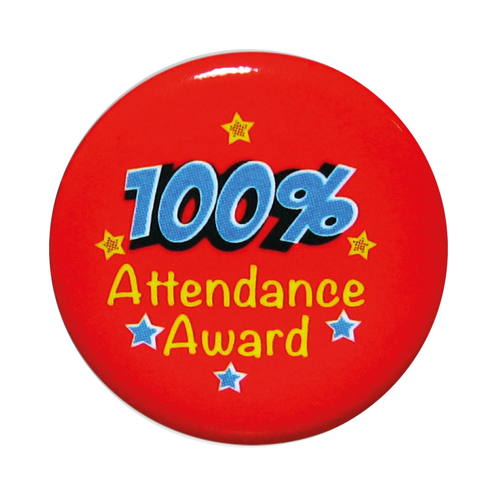 Badge 100 Attendance Award Superstickers