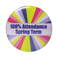 Badge: 100% Attendance Spring Term - 25mm