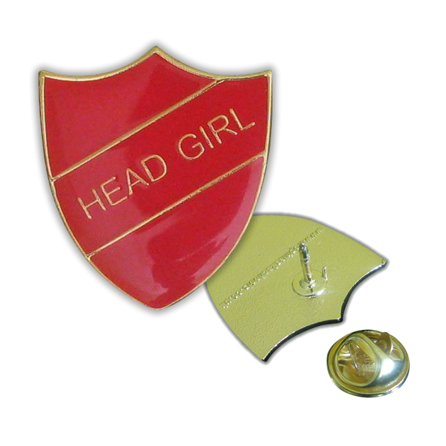 Badge Head Girl Red Enamel Superstickers