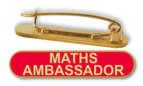 Badge: Maths Ambassador Bar Red - Enamel
