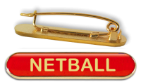 Badge: Red Netball Bar - Enamel