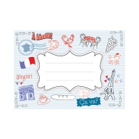 Exercise Book Labels: French Illustrated