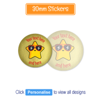 Personalised Sticker: Single Sort - Gold 30mm