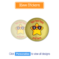 Personalised Sticker: Mixed Pack - Gold 35mm
