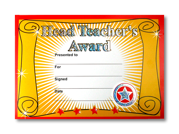Certificate: Head Teacher`s Award - Sparkling