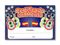 Certificate: Certifcado Del Merito Guitars - Sparkling