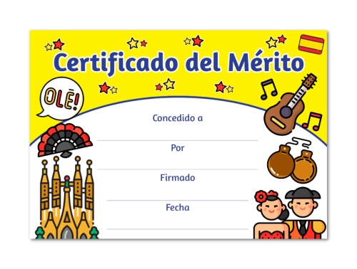 Free Printable Spanish Certificates