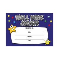 Sparkling Certificate: Well Done Award