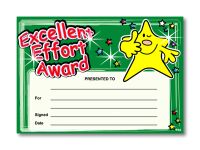 Certificate: Excellent Effort Award