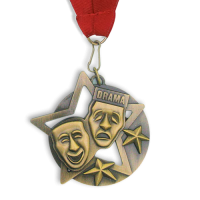 Medal: Gold Drama Medal On Ribbon