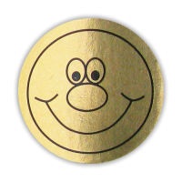 Sticker: Smiley Face - Gold Metallic Foil