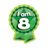 Sticker: I Am 8 - Rosette