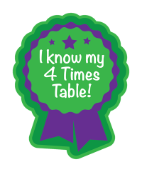 Sticker: I Know My 4 Times Table - Rosette