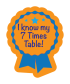 Sticker: I Know My 7 Times Table - Rosette