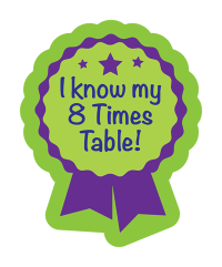 Sticker: I Know My 8 Times Table - Rosette