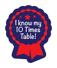 Sticker: I Know My 10 Times Table - Rosette