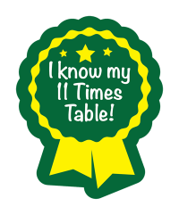 Sticker: I Know My 11 Times Table - Rosette