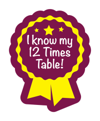 Sticker: I Know My 12 Times Table - Rosette