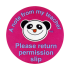 Sticker: Note from my Teacher: Please Return Permission Slip - Panda