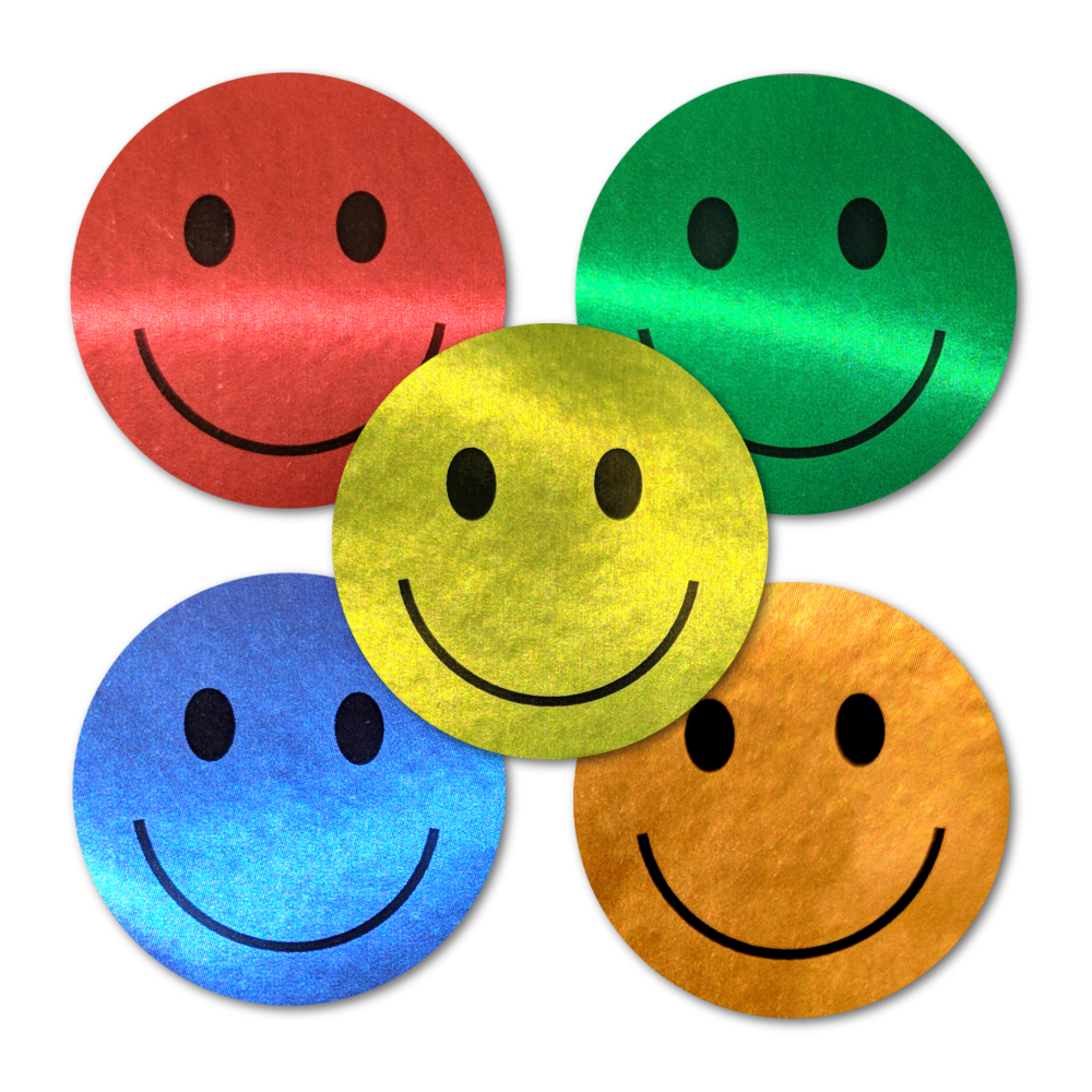 Sticker: Happy Face Variety Pack - Metallic Foil