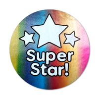 Sticker: Super Star! - Metallic Silver Foil