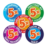 Sticker: 5 x Times Table Effort And Progress