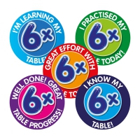 Sticker: 6 x Times Table Effort And Progress