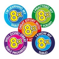Sticker: 8 x Times Table Effort And Progress