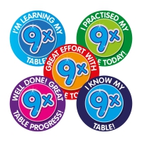 Sticker: 9 x Times Table Effort And Progress