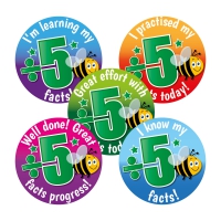 Sticker: ÷by 5 Division Facts Effort And Progress
