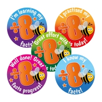 Sticker: ÷by 8 Division Facts Effort And Progress