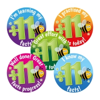 Sticker: ÷by 11 Division Facts Effort And Progress