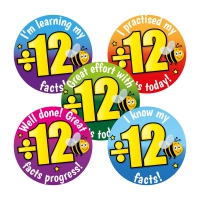 Sticker: ÷by 12 Division Facts Effort And Progress