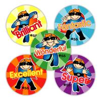 School Stickers: Superhero Variety Sheet