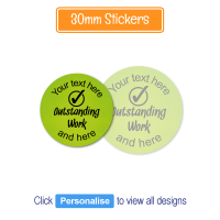 Personalised Sticker: Mixed Pack - Neon Green 30mm