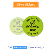 Personalised Sticker: Single Sort - Neon Green 35mm