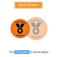 Personalised Sticker: Mixed Pack - Neon Orange 30mm