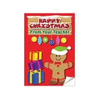 Notepad: Happy Christmas From Your Teacher (Gingerbread Man)