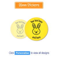 Personalised Sticker: Single Sort - Neon Yellow 35mm