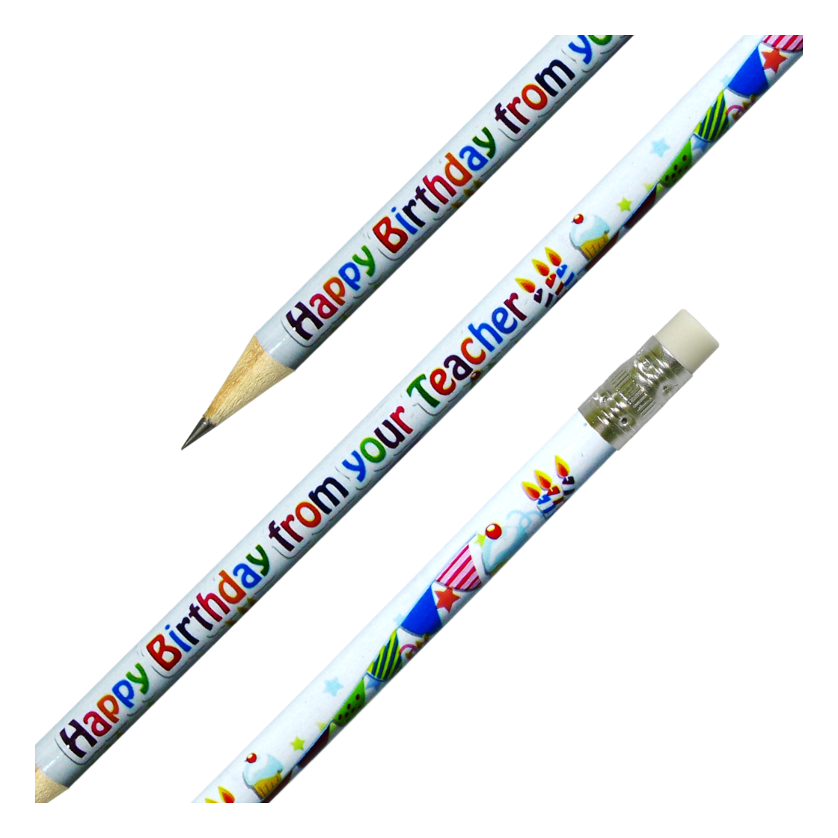 26746 HAPPY BIRTHDAY FROM YOUR TEACHER DZ MOTIVATIONAL FUN PENCILS -  Factory Select