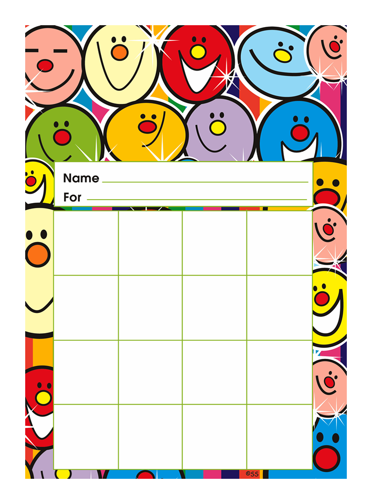 Progress Chart: Smiley Faces - SuperStickers
