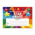 Certificate: Quick Personalised - Rainbow Smiley Stars (1 Design, 20 Certs/Pack)
