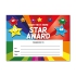 Certificate: Quick Personalised - Rainbow Smiley Stars (1 Design, 20 Certs/Pack)