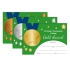 Certificate: Quick Personalised - Gold, Silver Bronze Medals (Green Background, 3 designs,48 Certs/Pack)