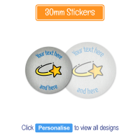 Personalised Sticker: Single Sort - Silver 30mm
