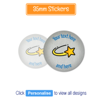 Personalised Sticker: Mixed Pack - Silver 35mm