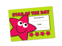 A6 Mini Certificate - Star Of The Day - Pack Of 32
