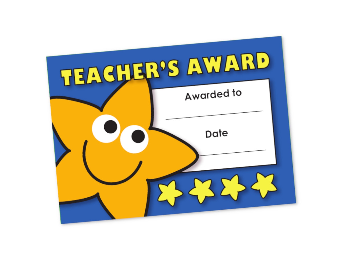A6 Mini Certificate - Teacher`s Award - Pack Of 32