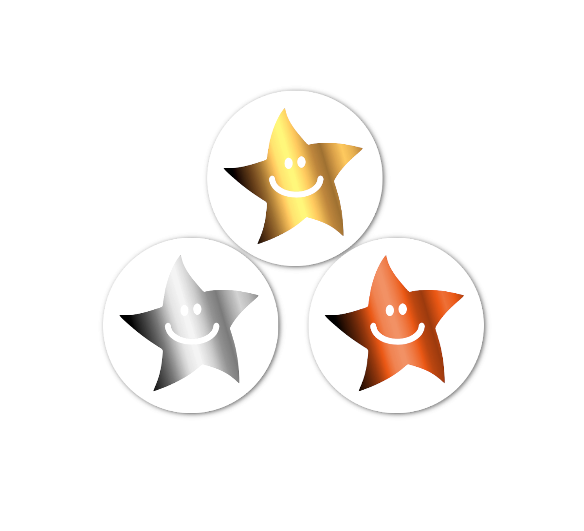 Gold Silver and Bronze Star Mini Stickers - SuperStickers