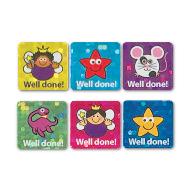 Sparkly Mixed Well Done Square Mini Stickers - SuperStickers